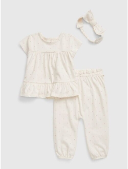 Baby 100% Organic Cotton 3-Piece Outfit Set