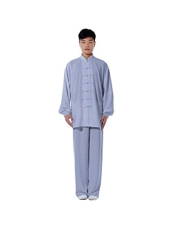 ZooBoo Cotton Blend Long Sleeves Tai Chi Suit Morning Exercise Uniform Kung Fu Clothing for Men