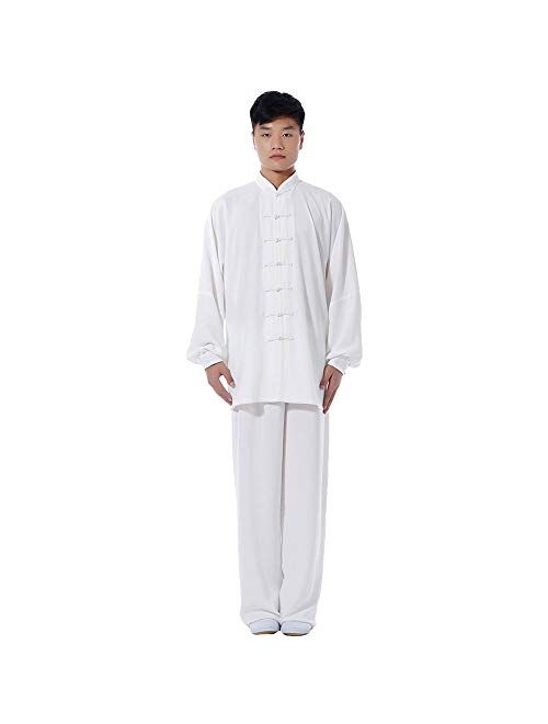 ZooBoo Cotton Blend Long Sleeves Tai Chi Suit Morning Exercise Uniform Kung Fu Clothing for Men