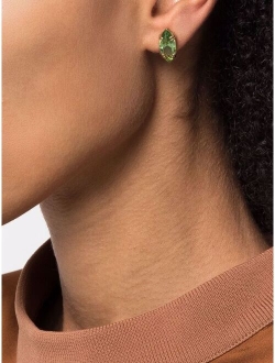 Gold-Tone Green Kite-Cut Crystal Stud Earrings