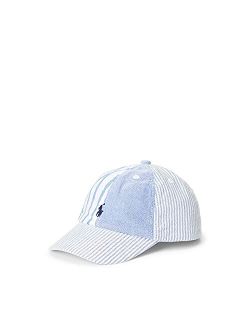 Little Boy Striped Cotton Oxford Ball Cap