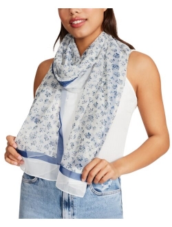 Oblong Floral-Print Scarf