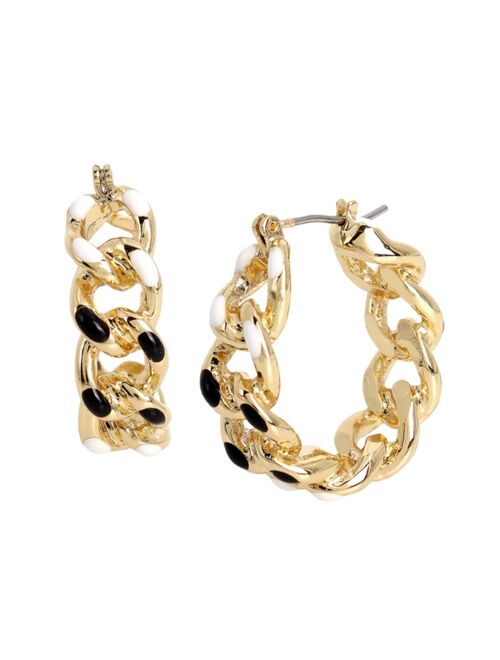 Steve Madden Curb Chain Hoop Earrings