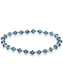 Macy's Crystal Beaded Stretch Bracelet in Sterling Silver