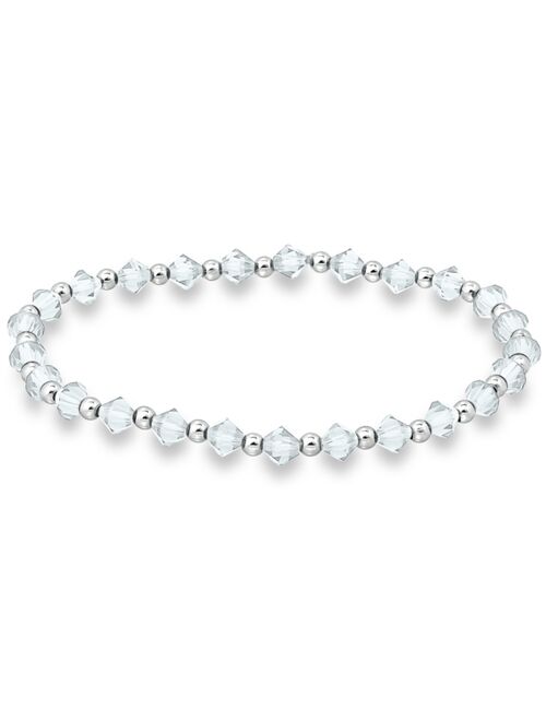 Swarovski Macy's Crystal Beaded Stretch Bracelet in Sterling Silver