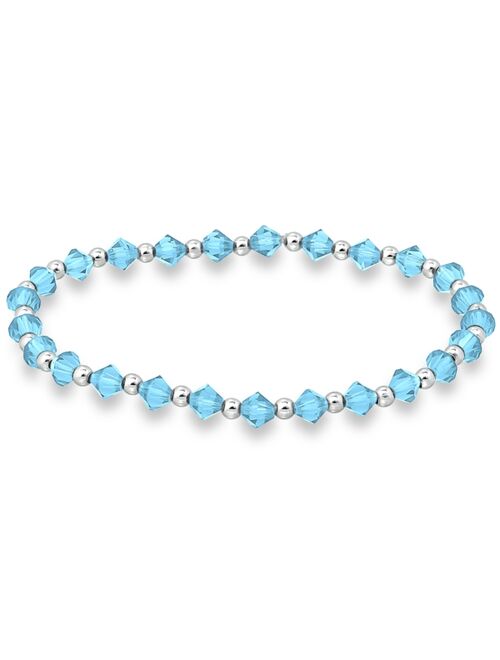 Swarovski Macy's Crystal Beaded Stretch Bracelet in Sterling Silver