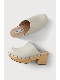 Brooklyn Bone Studded Leather Clogs