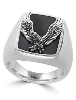 925 Sterling Silver Onyx Eagle Ring, 5.5 TCW IRS0J717XX
