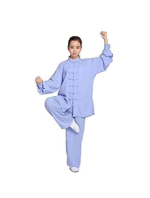 ZooBoo Unisex Womens Linen Kung Fu Tai Chi Uniform Martial Arts Wear