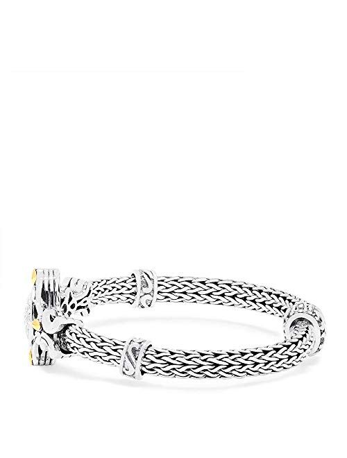 Effy 925 Sterling Silver & 18K Yellow Gold Diamond Bracelet/Bangle, 0.08 TCW HBL0B789DD