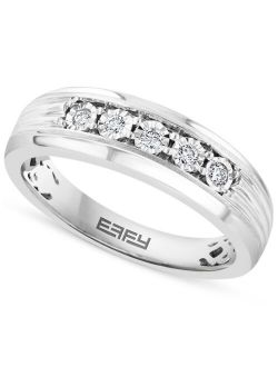 Collection EFFY Men's Diamond Ring (1/6 ct. t.w.) in Sterling Silver