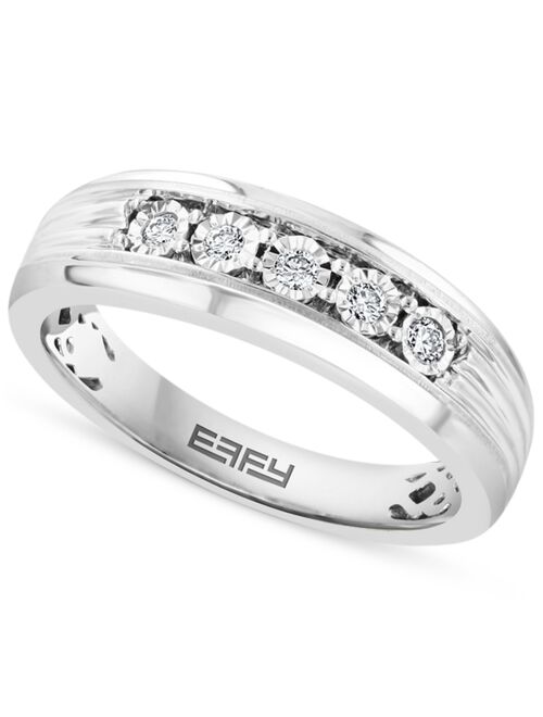 EFFY Collection EFFY® Men's Diamond Ring (1/6 ct. t.w.) in Sterling Silver