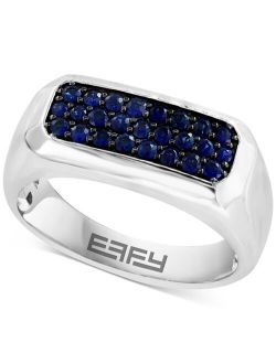Collection EFFY Men's Sapphire Cluster Ring (5/8 ct. t.w.) in Sterling Silver
