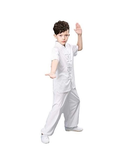 ZooBoo Karate Martial Arts Uniform - Taichi Sanda Chinese Kung Fu Wing Chun Training Clothes Apparel Clothing for Kids