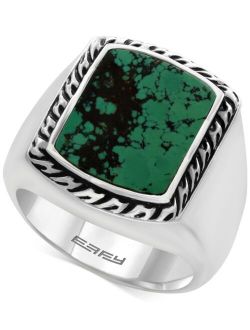 Collection EFFY Men's Manufactured Turquoise Ring (3-9/10 ct. t.w) in Sterling Silver and Black Lacquer