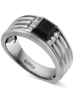 Collection EFFY Men's Black Spinel & White Topaz (1-1/2 ct. t.w.) Ring in Sterling Silver