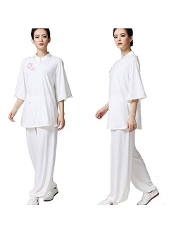 ZooBoo Tai Chi Uniform Clothing - Chinese Traditional Tai Chi Apparel Kung Fu Clothing for Women - Crystal Hemp
