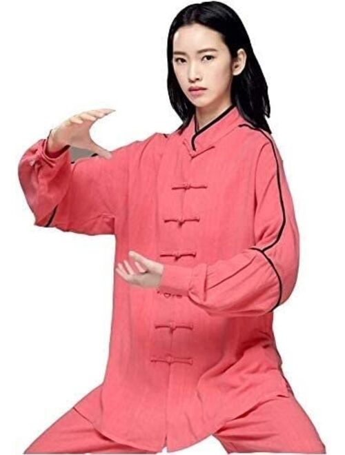 ZHANGHAN Adult Tai Chi Uniform Kung Fu Tang Suit Wushu Suit Tai Chi Uniform Clothing Martial Arts Wing Chun Shaolin Kung Fu Taekwondo Training Cloths (Color : A, Size : L