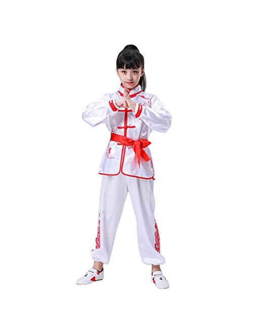 Wwldzsh Kids Tai Chi Uniform Kung Fu Suit Chinese Chinese Martial Art Wing Chun Clothing Set Performance Wear for Boys and Girls