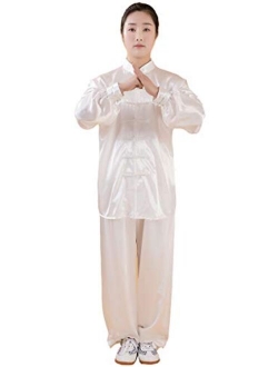 Positive Costume Adult Traditional Tai Chi Uniform Lightweight Stretchy Silk Wushu Suit Chinese Kung Fu Tai Chi Chuan Performance Wear