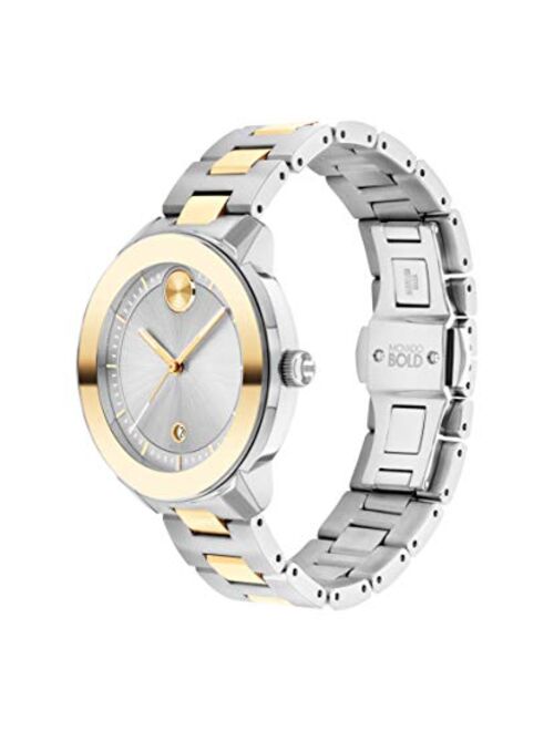 Movado Women's Swiss Quartz Watch with Stainless Steel Strap, Two Tone, 16.95 (Model: 3600749)