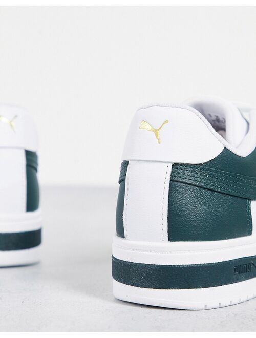 Puma CA Pro sneakers in white and dark green