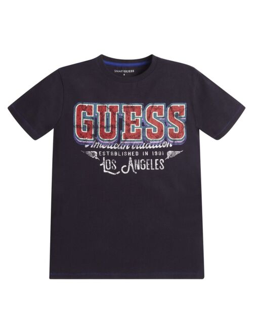 GUESS Big Boys Digital Print Logo Organic Cotton T-shirt