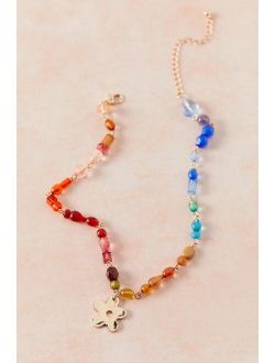 Patty Flower Charm Beaded Necklace