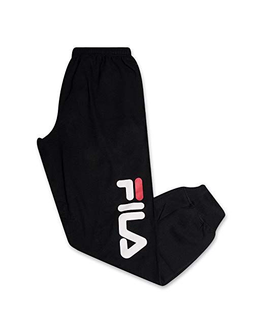 Fila Mens Big and Tall Joggers Sweatpants Athletic Logo Fleece Sweatpant with Pockets