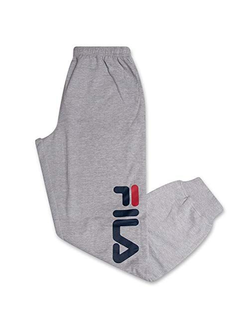 Fila Mens Big and Tall Joggers Sweatpants Athletic Logo Fleece Sweatpant with Pockets