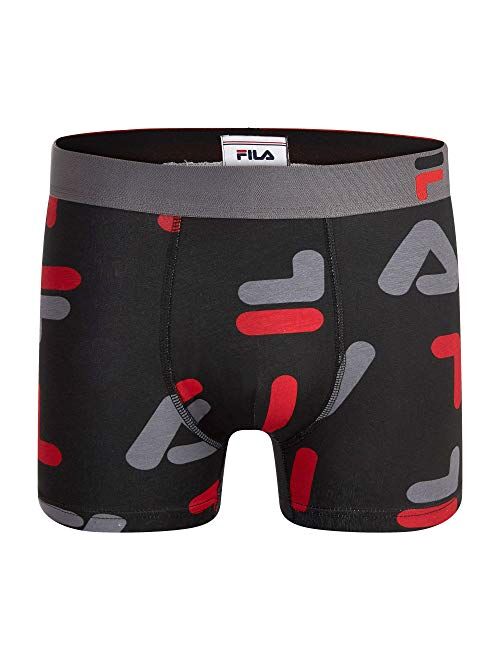 Fila Men's 3" No Fly Boxer Brief with Built in Pouch Support (2-Pack of Trunk Briefs)