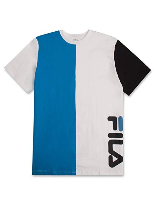 Fila Men Big and Tall Print Crewneck T Shirt Men Short Sleeve Shirts Men