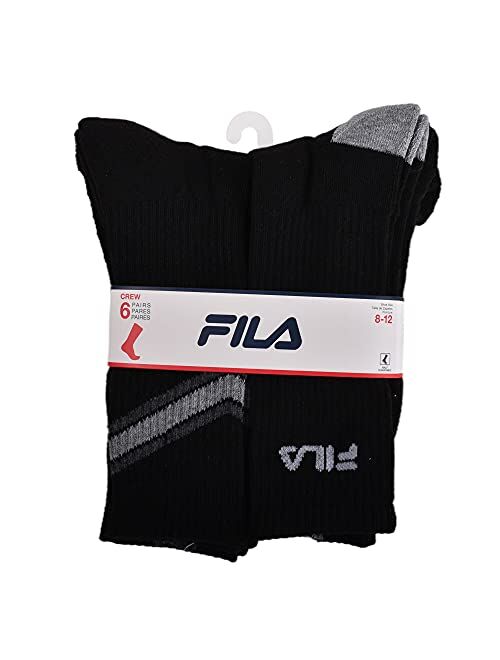 Fila mens Striped Half Cushion Crew Socks