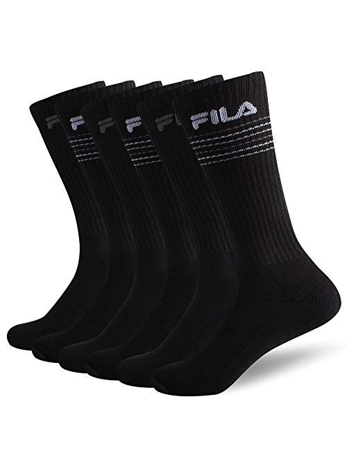 Fila mens Striped Half Cushion Crew Socks