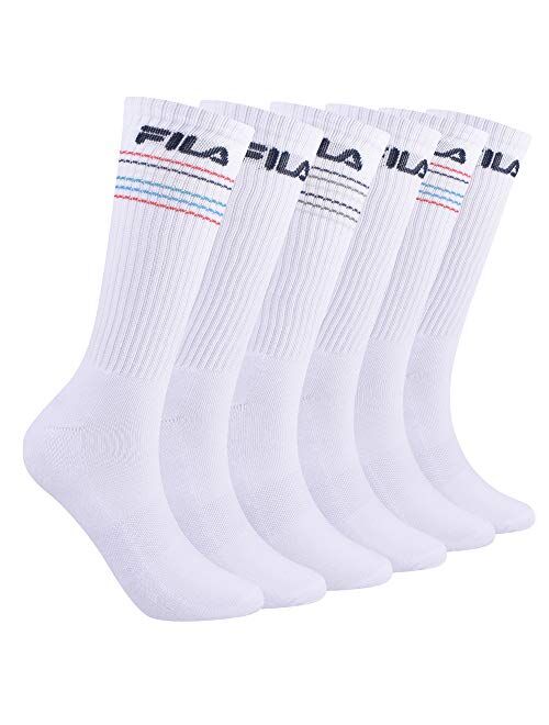 Fila mens Striped Half Cushion Crew Socks