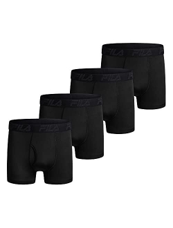 Men's 4" Trunk Front Fly, 90% Polyester 10% Spandex, 4-Pack