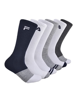 Men's 6-Pack Color Block Stripes Half Cushion Crew Socks