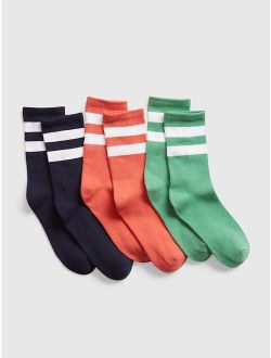 Kids Striped Crew Socks (3-Pack)