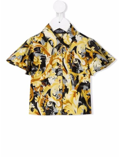 Versace Kids baroque-pattern print shirt