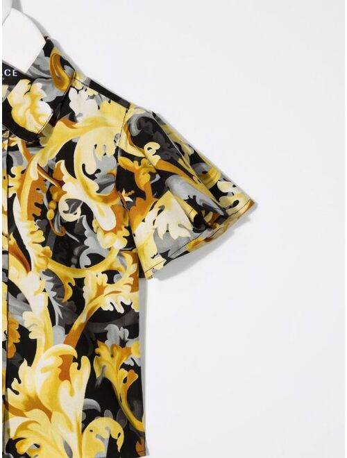 Versace Kids baroque-pattern print shirt