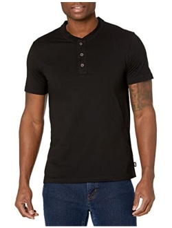 Men's Short Sleeve Soft Washed Cotton Henley T-Shirt