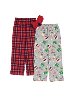 Boys 4-16 Up-Late 3-Piece Pajama Pants & Socks Set