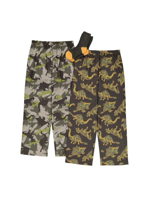 Boys 4-16 Up-Late 3-Piece Pajama Pants & Socks Set