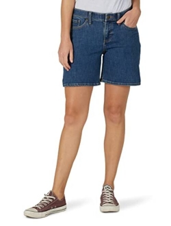 Women's Ultra Lux Mid-Rise a Line Jean Short