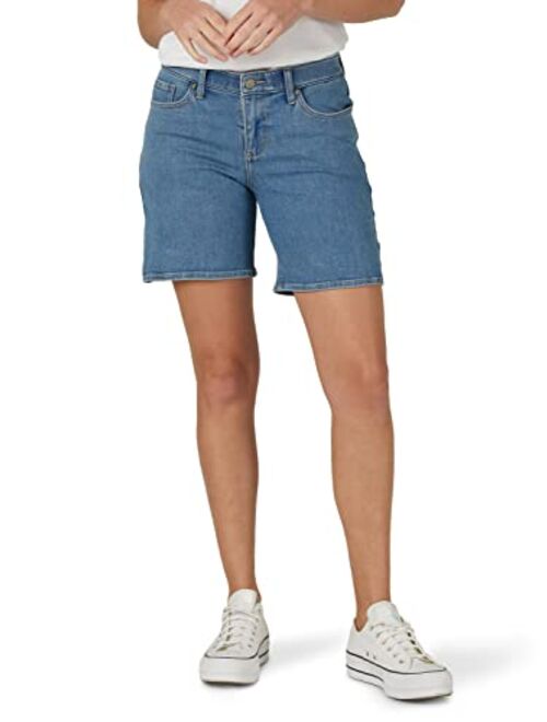 Lee Women's Ultra Lux Mid-Rise a Line Jean Short