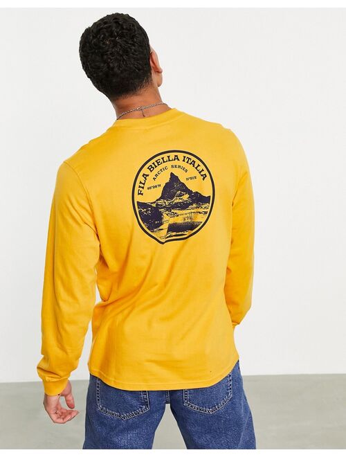 Fila long sleeve top with back print in yellow