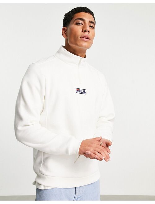 Fila half zip sweat with logo in ecru