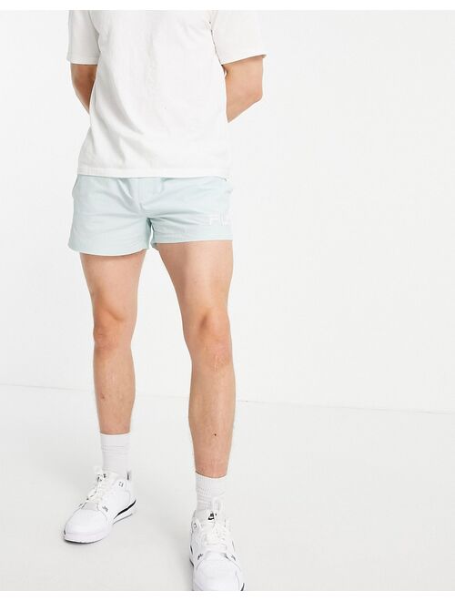 Fila small logo shorts in pastel blue exclusive to ASOS