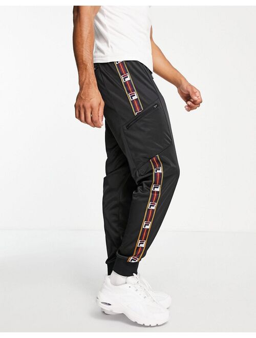 Fila sweatpants with taping in black