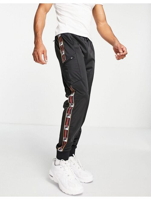 Fila sweatpants with taping in black